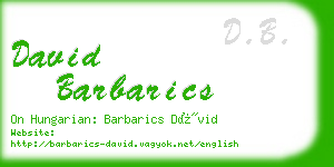 david barbarics business card